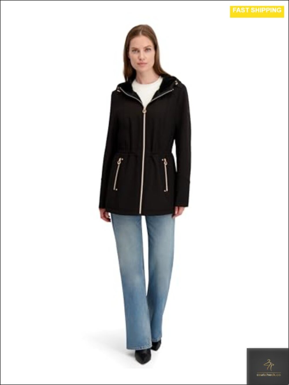 Women's Softshell Jacket Faux Fur Lined Wind Water Resistant